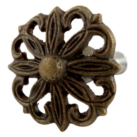 Antique Floral Iron Cabinet Knobs